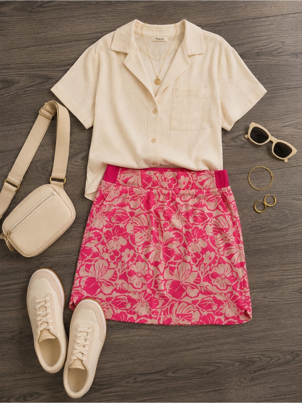 Women’s Pink Floral Golf Skort